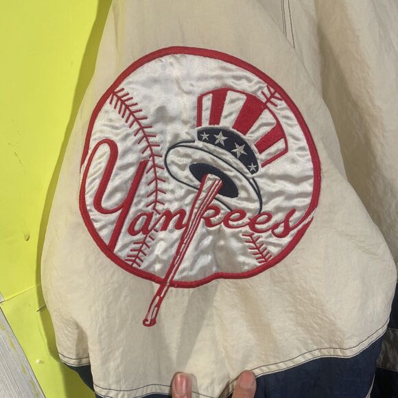 Vintage Starter NY Yankees Windbreaker Jacket Men’s Large MLB 90s Navy/White - Picture 3 of 8